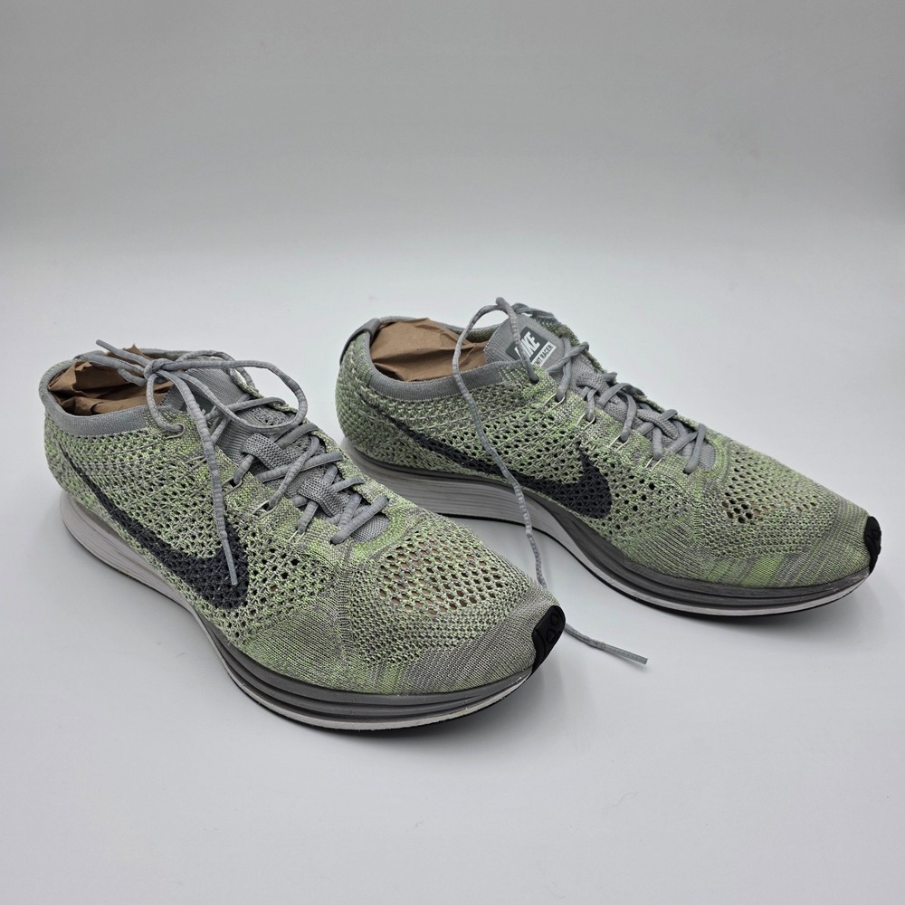 Nike Flyknit Racer Mens Running Shoes Pistachio Green Black Sz 11